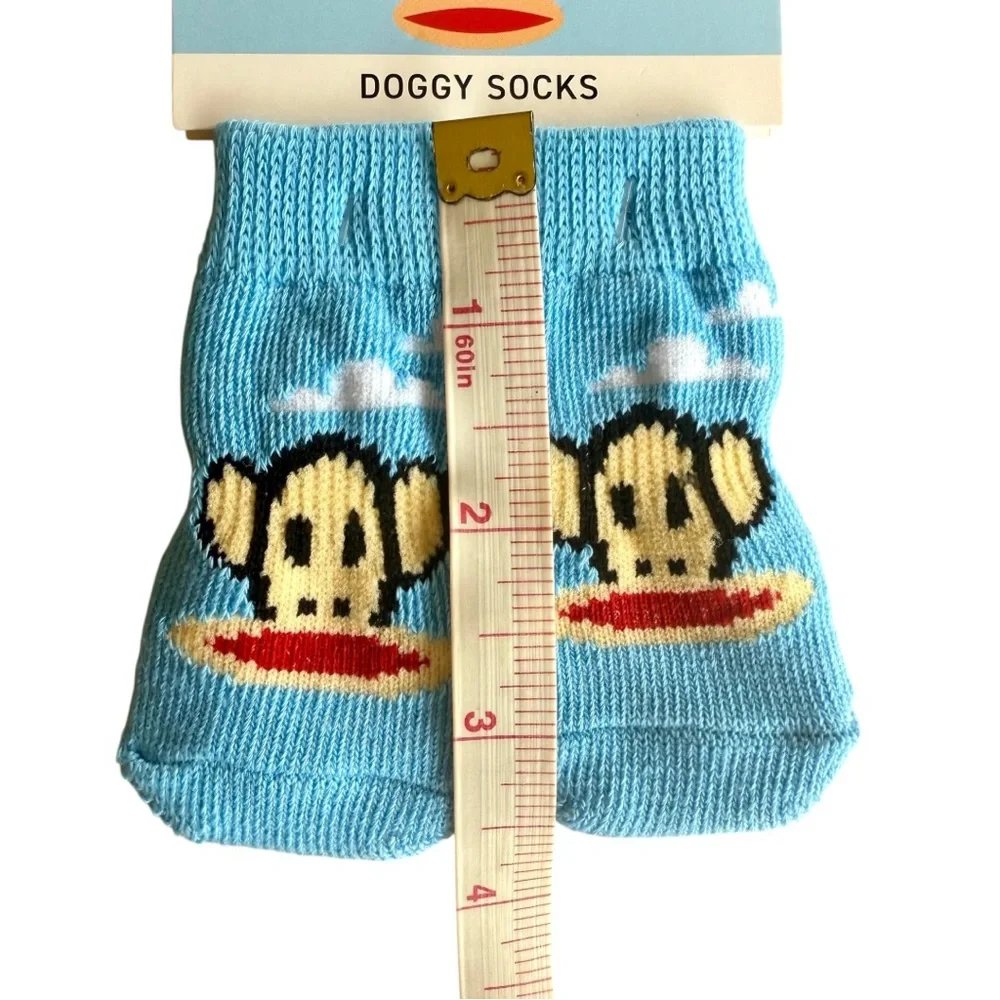 Paul Frank Dog Socks, Light Blue Sock Monkey Puppy Socks, Size XS-Small, New